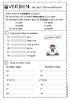 Vorschau - Arbeitsblätter - Verben konjugieren beugen Grundform Personalform (Wortarten) - Seite 2