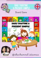 Vista previa - Juegos / Gamificación - DAILY ROUTINE AND PRESENT SIMPLE – Board Game - Portada