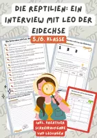 Vorschau - Arbeitsblätter - Die Reptilien: Ein Interview mit Leo der Eidechse | Unterrichtsreihe "Wirbeltiere", Biologie 5./6. Klasse - Deckblatt