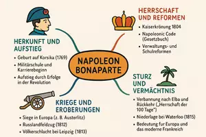 Vorschau - Arbeitsblätter - Lernposter + AB mit Fragen zum Thema "Napoleon Bonaparte" + Lösungsblatt + Mindmap + Infografik - Seite 3