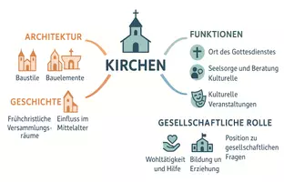 Vorschau - Arbeitsblätter - Lernposter + Arbeitsblätter zum Thema "Kirchen" + Lösung & MP3 + Mindmap + Infografik - Seite 3