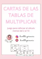 Vista previa - Tarjetas / Manipulativos - Cartas tablas de multiplicar - página 1