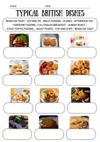Vista previa - Hojas de trabajo - Typical British dishes - Portada