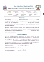 Vorschau - Stundenentwürfe - Das chemische Gleichgewicht (Zusammenfassung + Übung) - Deckblatt
