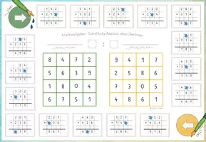 Vorschau - Stationenlernen - Schriftliche Addition im ZR bis 1000, "Klecksaufgaben": 5x Bingo ", mit und ohne Überträge - Seite 1