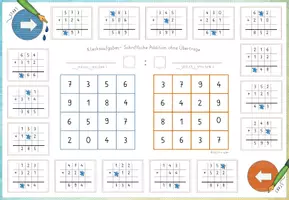 Vorschau - Stationenlernen - Schriftliche Addition im ZR bis 1000, "Klecksaufgaben": 5x Bingo ", mit und ohne Überträge - Seite 2