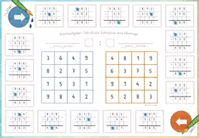 Vorschau - Stundenentwürfe - 5x Bingo "Klecksaufgaben": schriftliche Subtraktion im ZR bis 1.000, mit und ohne Überträge - Seite 3