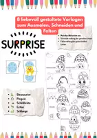 Vorschau - Mal- und Bastelvorlagen - Zauberfaltung – Tierbabys im Ei | 8 kreative Mal- und Bastelvorlagen - Deckblatt