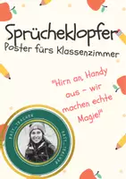 Vorschau - Poster - Sprücheklopfer - Poster fürs Klassenzimmer - Hirn an, Handy aus. Wir machen echte Magie. - Deckblatt