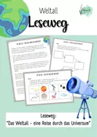 Vorschau - Arbeitsblätter - Leseweg "Das Weltall - eine Reise durch das Universum" - Klasse 3+4 - Deckblatt