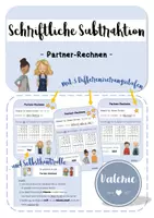 Vorschau - Arbeitsblätter - Schriftliche Subtraktion: Partner-Rechnen (3./4. Klasse) - Deckblatt