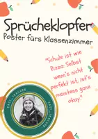 Vorschau - Poster - Sprücheklopfer - Poster fürs Klassenzimmer - Schule ist wie Pizza - Deckblatt