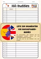 Vorschau - Anderer Materialtyp - Klassenliste für Hausaufgaben-Buddies - Deckblatt