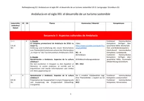 Vorschau - Lehrpläne/Lehrermaterial - Reihenplanung Andalucía turismo sostenible 🌱 - Seite 1