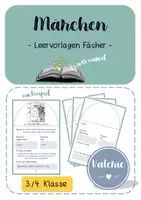 Vorschau - Arbeitsblätter - Märchen kennenlernen und erkunden: Märchen-Fächer (3./4.Klasse) - Deckblatt