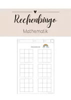 Vorschau - Spiele - Arbeitsblatt Rechenbingo - Deckblatt