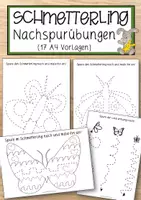 Vorschau - Anderer Materialtyp - Schmetterling Nachspurübungen (17 A4 Vorlagen) - Deckblatt
