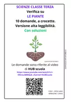 anteprima - Compiti in classe/Test - LE PIANTE - VERIFICA A CROCETTE - classe terza - scienze - Pagina di copertina