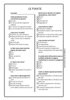 anteprima - Compiti in classe/Test - LE PIANTE - VERIFICA A CROCETTE - classe terza - scienze - Pagina 1