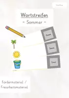 Vorschau - Fördermaterial/Inklusion - Wortstreifen zur Rechtschreibung - Sommer - - Deckblatt