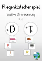 Vorschau - Spiele - auditive Differenzierung D - T (Fliegenklatschenspiel) - Deckblatt