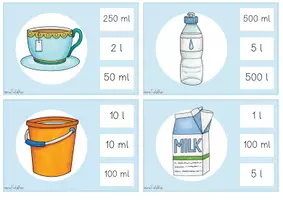 Vorschau - Spiele - Klammerkarten Hohlmaße Liter Milliliter Freiarbeit - Seite 3