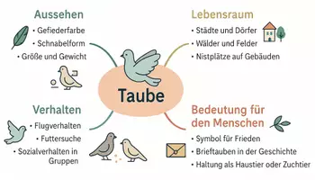 Vorschau - Arbeitsblätter - AB mit Fragen zum Thema "Taube" + Lösungsblatt + Mindmap + Infografik - Seite 2
