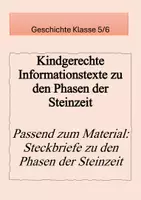 Vorschau - Arbeitsblätter - Informationstexte zu den Phasen der Steinzeit - Deckblatt