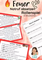 Vorschau - Arbeitsblätter - FEUER - NOTRUF absetzen - ROLLENSPIEL - Deckblatt