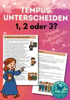 Vorschau - Spiele - Präsens ,Präteritum oder Perfekt: Bewegungsspiel, Tempus, Klasse 4,5 - Deckblatt
