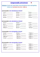 Vorschau - Arbeitsblätter - Längen umrechnen (zweifach differenziert) - Seite 2