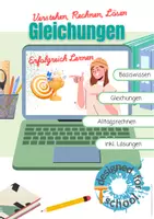 Vorschau - Stationenlernen - Gleichungen verstehen & anwenden – Übungsmaterial mit Alltagsbezug - Deckblatt