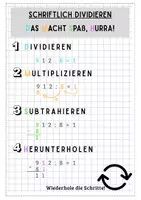Vorschau - Poster - Schriftlich dividieren Aushang - Deckblatt