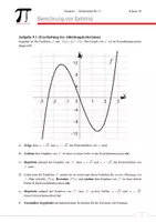 Vorschau - Stundenentwürfe - Berechnen von Extrema (1. und 2. hinreichendes Kriterium) - Unterrichtsreihe Analysis Klasse 10 Einheit 9 - Seite 1