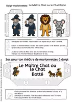 Aperçu - Matériel pour travaux manuels / dessin - Le Maître Chat ou le Chat Botté – Marionnettes à doigts avec décors et pochette - Page 3