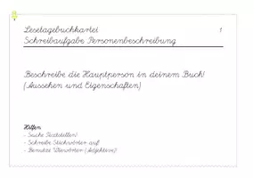 Vorschau - Aufgabenkarten - Lesetagebuchkartei LA - Seite 1