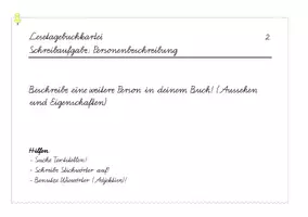 Vorschau - Aufgabenkarten - Lesetagebuchkartei SAS - Seite 2