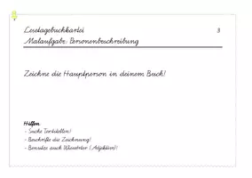 Vorschau - Aufgabenkarten - Lesetagebuchkartei SAS - Seite 3