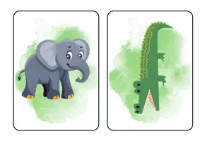 Aperçu - Cartes / Images - Wild animals: picture and word cards - Page 1