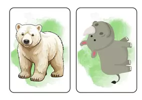 Aperçu - Cartes / Images - Wild animals: picture and word cards - Page 2