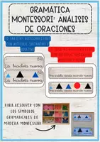 Vista previa - Refuerzo / NEE / Materiales de apoyo - Tarjetas Gramática Montessori: análisis de oraciones - Portada