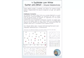 Vorschau - Fördermaterial/Inklusion - 4 Suchbilder Winter Zählen - Deckblatt