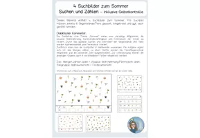 Vorschau - Arbeitsblätter - Suchbilder Sommer Zahlenraum 10 - Deckblatt