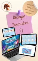 Vorschau - Spiele - Buchstabe F - interaktive Genially-Übungen zum Lesen und Schreiben - Deckblatt