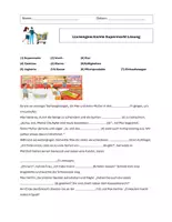 Vorschau - Arbeitsblätter - Supermarkt Lückentext mit Lösung - Deckblatt