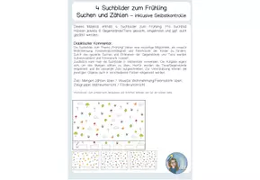 Vorschau - Arbeitsblätter - 4x Suchen und Zählen Frühling Zahlenraum 10 - Deckblatt