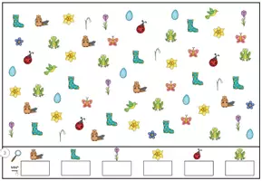 Vorschau - Arbeitsblätter - 4x Suchen und Zählen Frühling Zahlenraum 10 - Seite 3