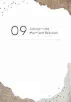 Vorschau - Arbeitsblätter - Gründe für das Scheitern der Weimarer Republik - Deckblatt