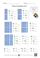 Vorschau - Arbeitsblätter - Einmaleins mit 5 / Kernaufgaben (mit Lernvideolink) - Deckblatt