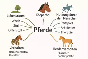 Vorschau - Arbeitsblätter - AB mit Fragen zum Thema "Pferde" + Lösungsblatt + Mindmap + Infografik - Seite 2